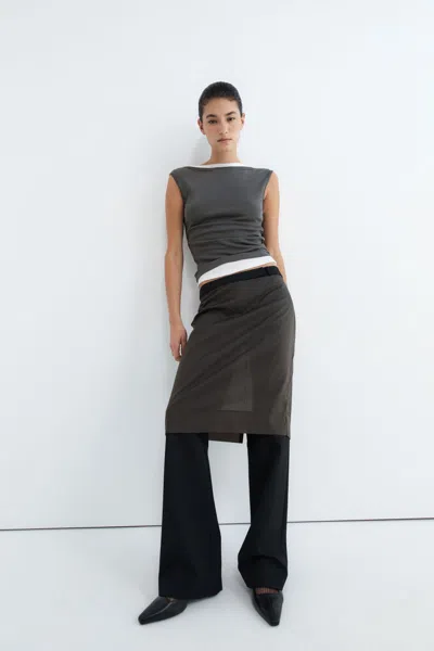 St Agni Semi-transparent Design Skirt In Black