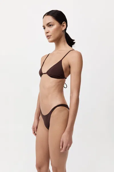 St Agni Triangle Bikini Top In Brown