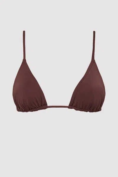 St Agni Triangle Bikini Top In Brown