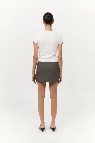 St Agni Utility Pocket Mini Skirt In Khaki In Gray