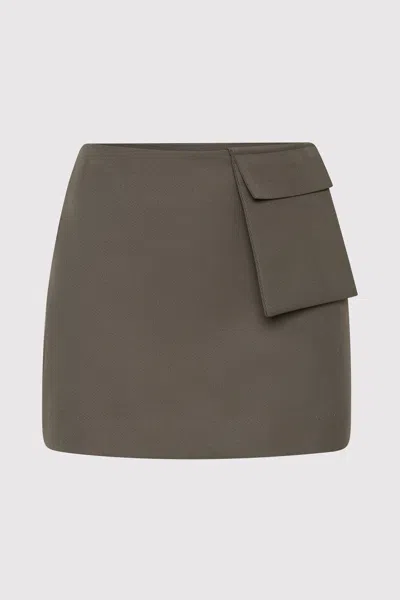 St Agni Utility Pocket Mini Skirt In Khaki In Gray