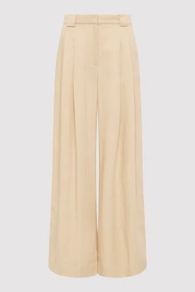 St Agni Wide Leg Pleat Pants In Dune In Nude