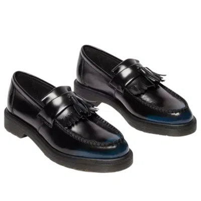 Dr. Martens Adrian Tassel Arcadia Rub Off Leather Loafers In Black