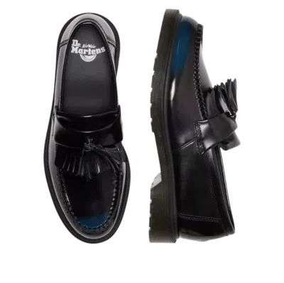 Dr. Martens Adrian Tassel Arcadia Rub Off Leather Loafers In Black