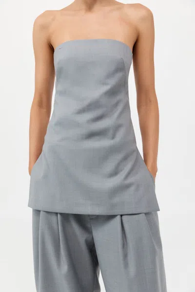 St Agni Wool Column Tunic In Blue