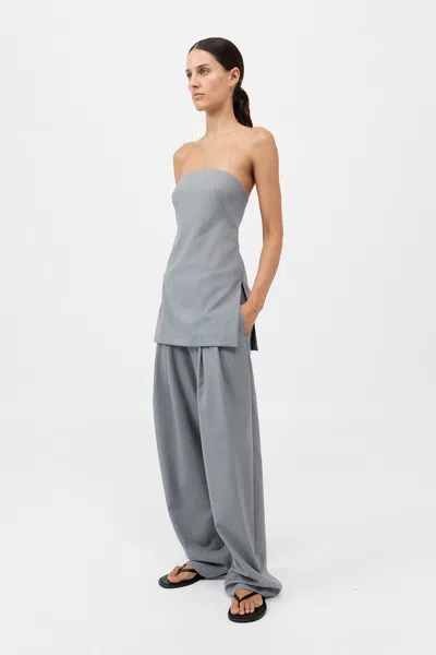 St Agni Wool Column Tunic In Blue