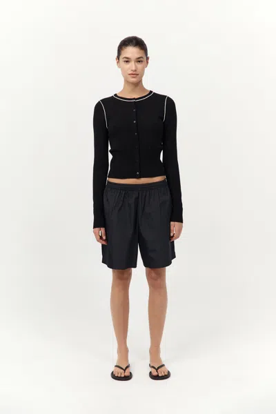 St Agni Wool Fine Line Cardigan In Multi