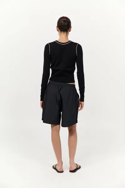 St Agni Wool Fine Line Cardigan In Multi