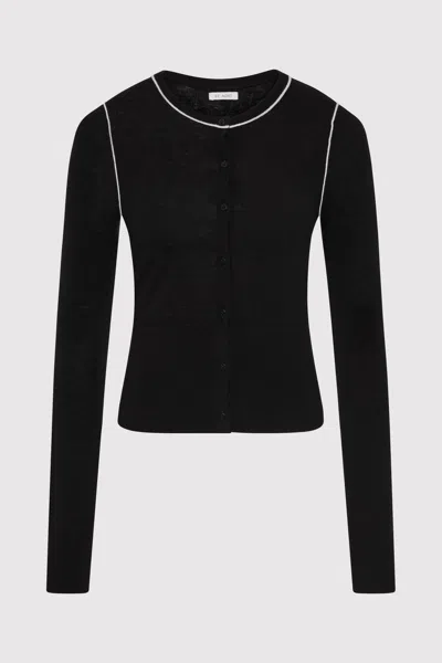 St Agni Wool Fine Line Cardigan In Multi