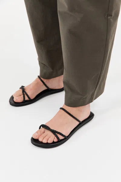 St Agni Woven Rope Slide In Black