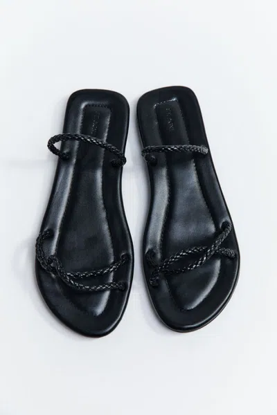 St Agni Woven Rope Slide In Black