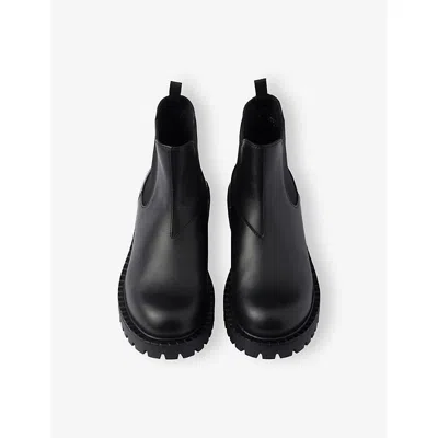 Prada Elastic-gusset Leather Boots In Black