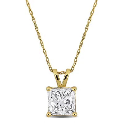 Created Forever 2ct Tw Princess-cut Lab Grown Diamond Solitaire Pendant With Chain In 14k Yellow Gol In Gold