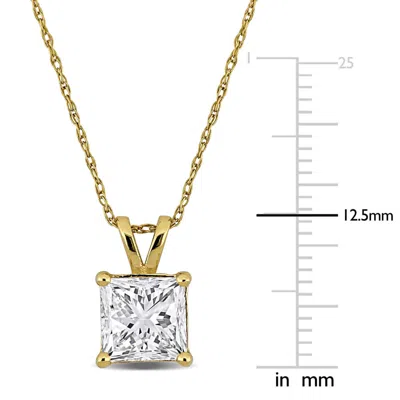 Created Forever 2ct Tw Princess-cut Lab Grown Diamond Solitaire Pendant With Chain In 14k Yellow Gol In Gold