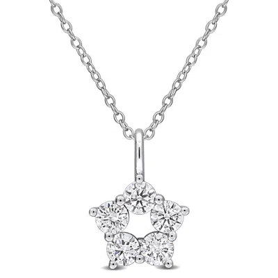 Created Forever 1ct Tw Lab Grown Diamond Star Pendant With Chain In Sterling Silver In Metallic