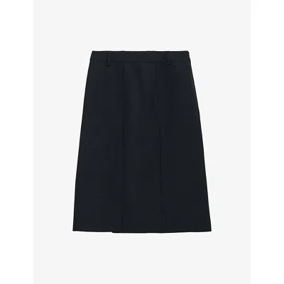 Prada Knee-length Skirt With Multiple Slits And Loops In Blue