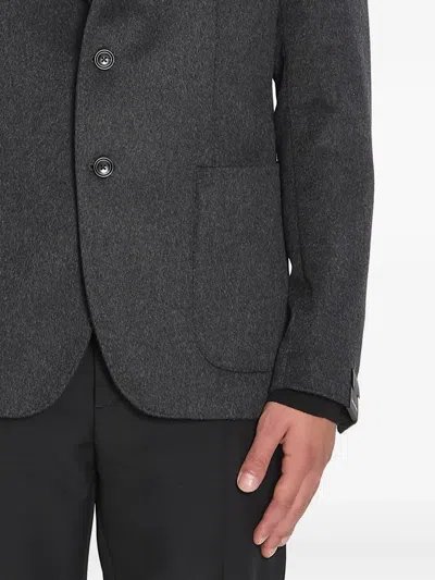 Tagliatore Single-breasted Cashmere Jacket In Gray