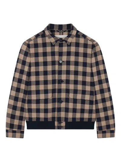 Paul & Shark Check-pattern Blouson In Brown