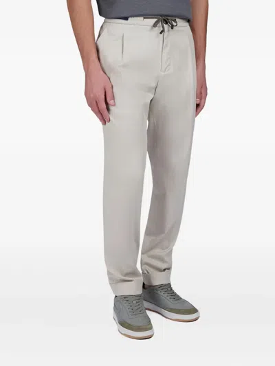 Paul & Shark Pleated Drawstring Trousers In Neutral