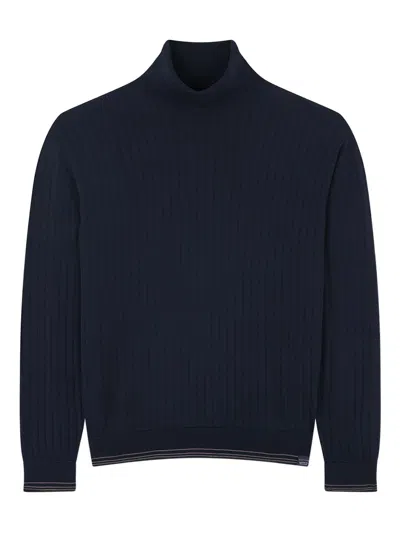 Paul & Shark Wool And Cashmere Turtleneck Sweater In Blue
