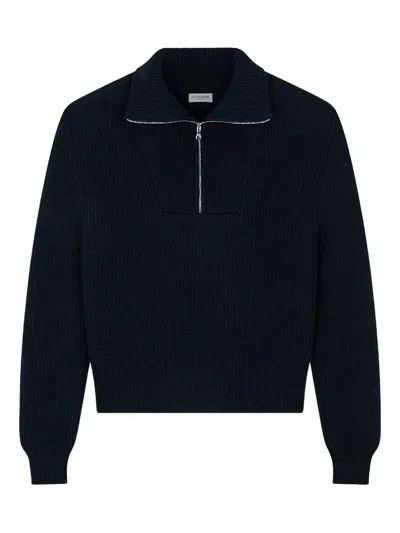 Paul & Shark Merino Extrafine Wool Half-zip Sweater In Blue