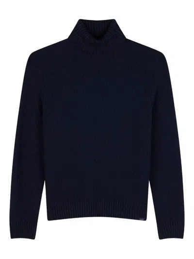 Paul & Shark Turtleneck Wool Sweater In Blue