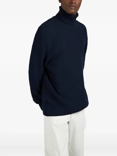 Paul & Shark Turtleneck Wool Sweater In Blue