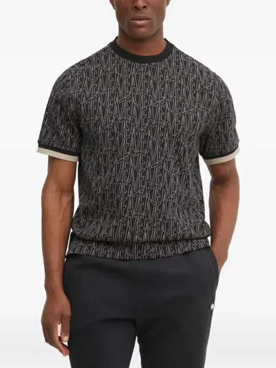 Ea7 Logo-print Crew-neck T-shirt In Black