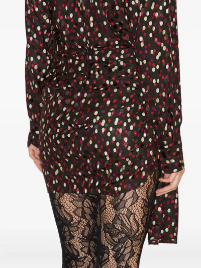 Isabel Marant Asymmetric Hem Mini Skirt With Polka Dots In Brown