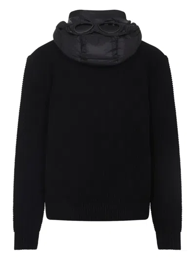 C.p. Company C.p.company Knitwear Jacket In Merino Wool Extrafine In Black