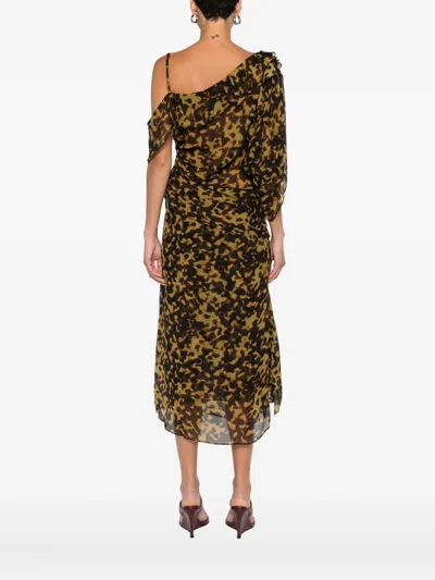 Christopher Esber Ruffle-trimmed Drape Top In Gray