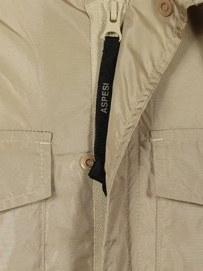 Aspesi Multi-pocket Nylon Jacket In Brown