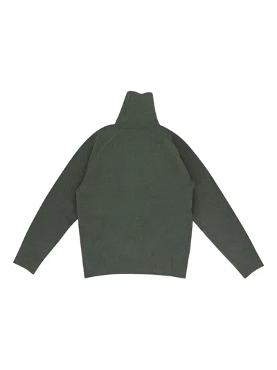 Aimé Leon Dore Green Boiled Wool Turtleneck Sweater In Green