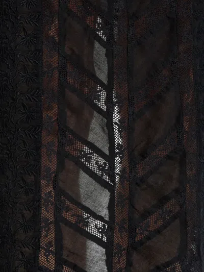 Loveshackfancy Celadine Lace-insert Midi Dress In Black