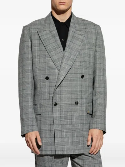 Amiri Long-sleeved Suit Jacket In Gray