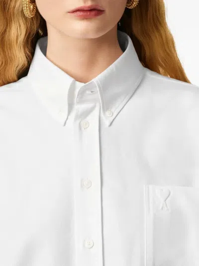 Ami Alexandre Mattiussi Ami Paris Ami Paris Oxford Cropped Shirt In Black