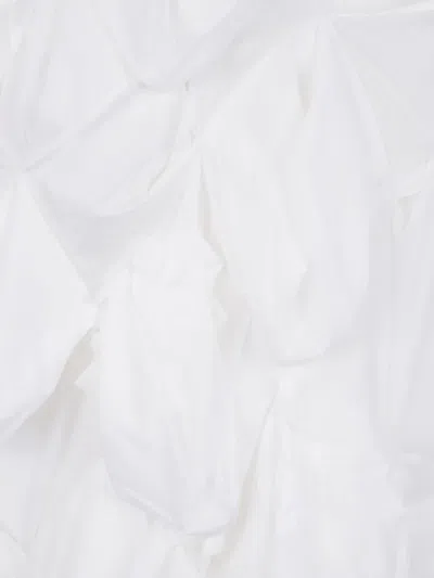 Comme Des Garçons Textured Sleeveless Crew Neck Blouse In White