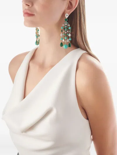 Anabela Chan Raindrop Turquoise And Emerald Earrings In Multi