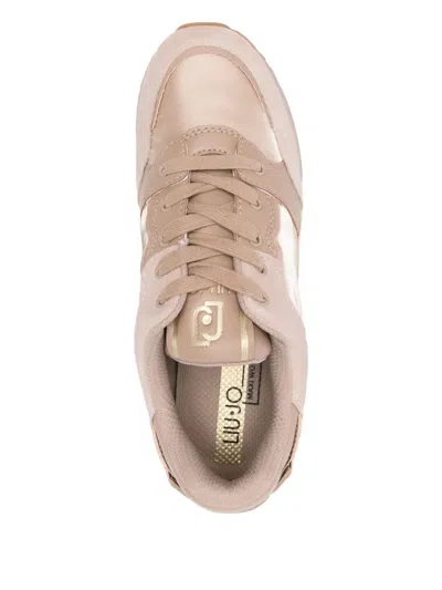 Liu •jo Leather Platform Sneakers In Neutral