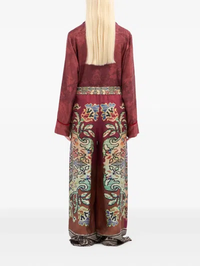 Pierre-louis Mascia Floral-patterned Silk Trousers In Multi