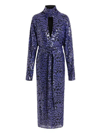 EPOLE 亮片中长连衣裙