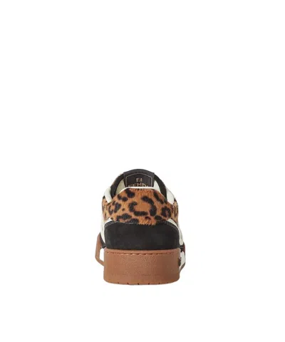 Fendi Low-top Platform In Multicolor Cavallino Calfskin And Suede In Brown
