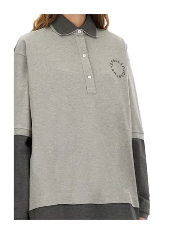 Stella Mccartney Oversized Polo Shirt Collared Neck In Multi