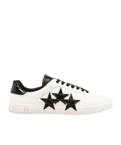 Amiri Croc-effect Leather Sneakers In White