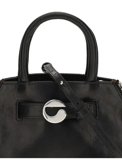 Coperni Structured Shoulder Bag Circular Clasp In Black