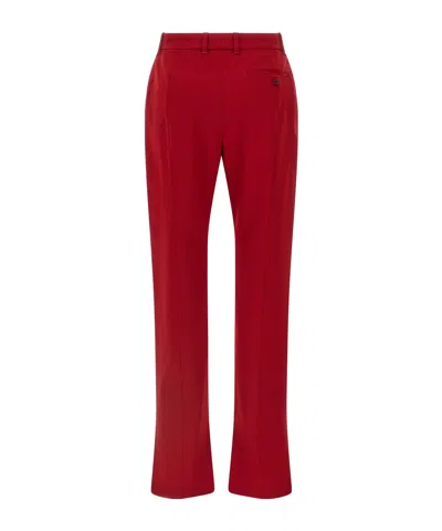 Alexander Mcqueen Stretch Wool Gabardine Trousers In Red