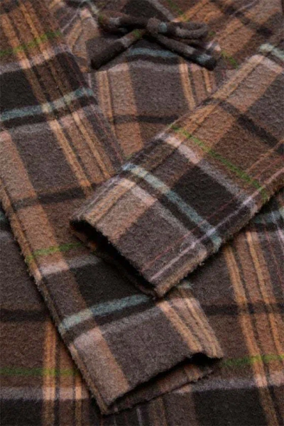 Acne Studios Delfin Plaid Long Sleeve Wool Blend Minidress In Neutral