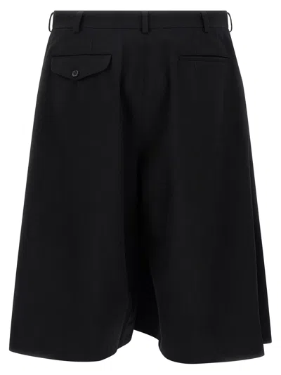 Comme Des Garçons Bermuda Shorts With Pleated Design And Pockets In Black