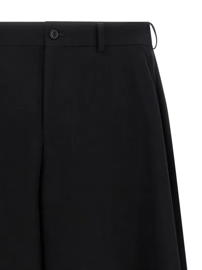 Comme Des Garçons Bermuda Shorts With Pleated Design And Pockets In Black