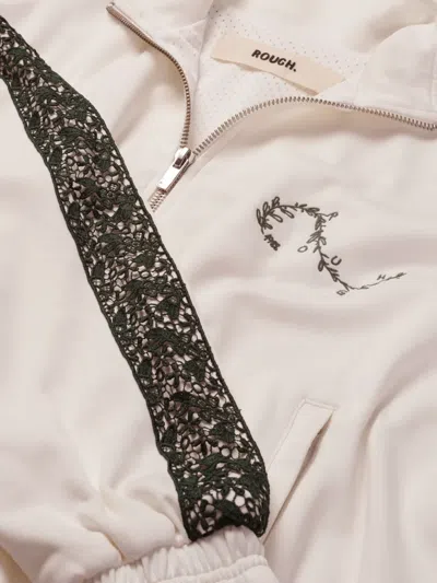 蕾丝拼接刺绣细节运动夹克